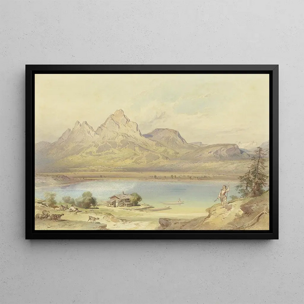 Lake Lucerne - Leopold Rottmann — framed artwork on a wall