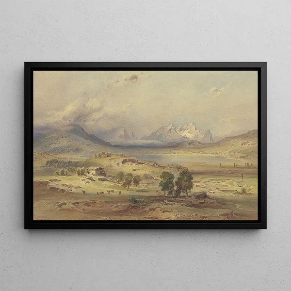 Barmsee avec la Zugspitze - Leopold Rottmann — framed artwork on a wall