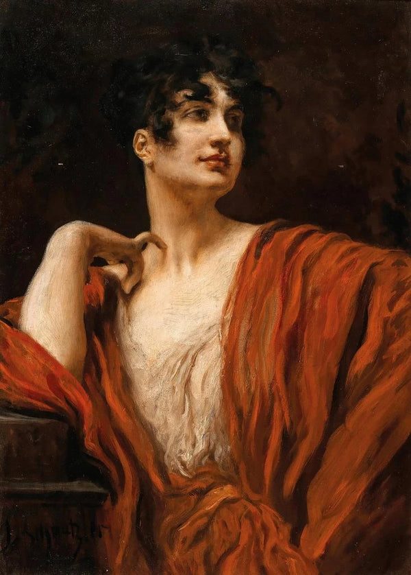 A Young Beauty - Leopold Schmutzler — framed artwork on a wall