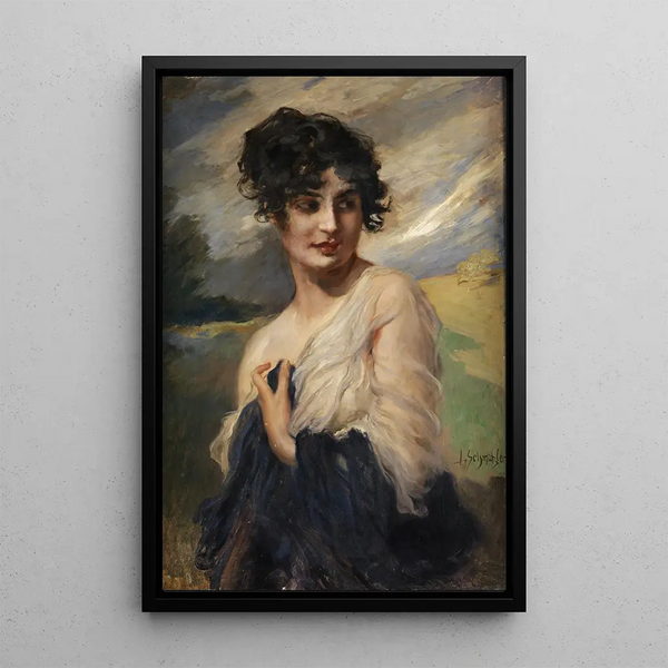 Portrait of a Lady - Leopold Schmutzler — framed artwork on a wall