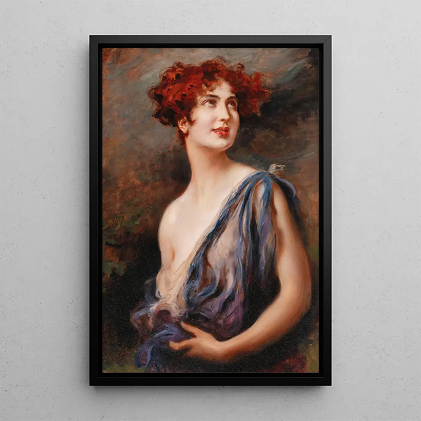 Young Beauty - Leopold Schmutzler — framed artwork on a wall