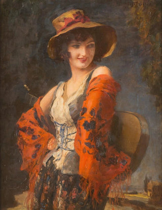 Leopold Schmutzler - Young woman with guitar.webp