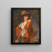Young woman with guitar - Leopold Schmutzler — framed artwork on a wall