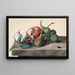 Still life with apples, figs, and dogwood - Leopold Zinngger — framed artwork on a wall
