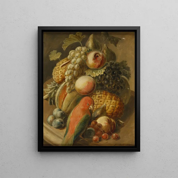Fruit Still Life - Leopold von Stoll — framed artwork on a wall