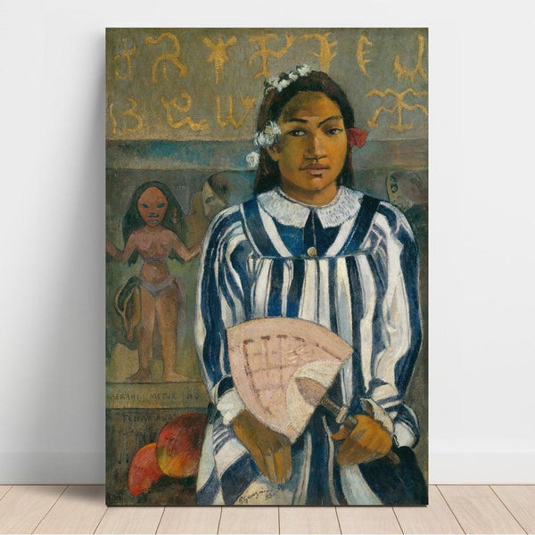 Reproduction of the painting of The Ancestors of Tehamana (Merahi Metua no Tehamana) - Paul Gauguin