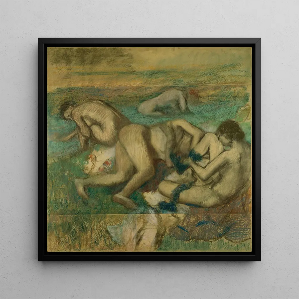 Les Baigneurs - Edgar Degas — framed artwork on a wall