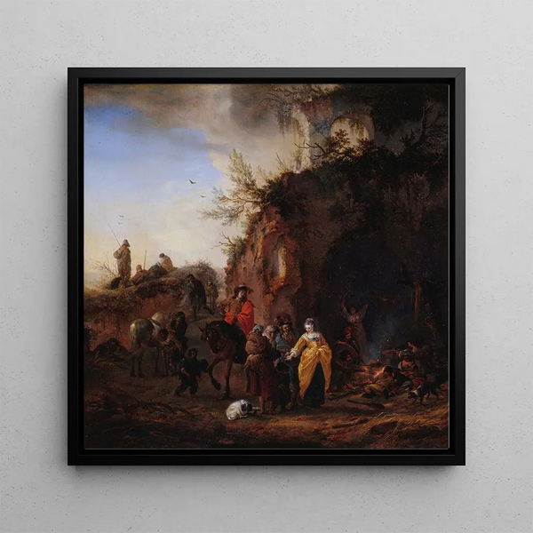 Les Bohémiens - Philips Wouwerman — framed artwork on a wall