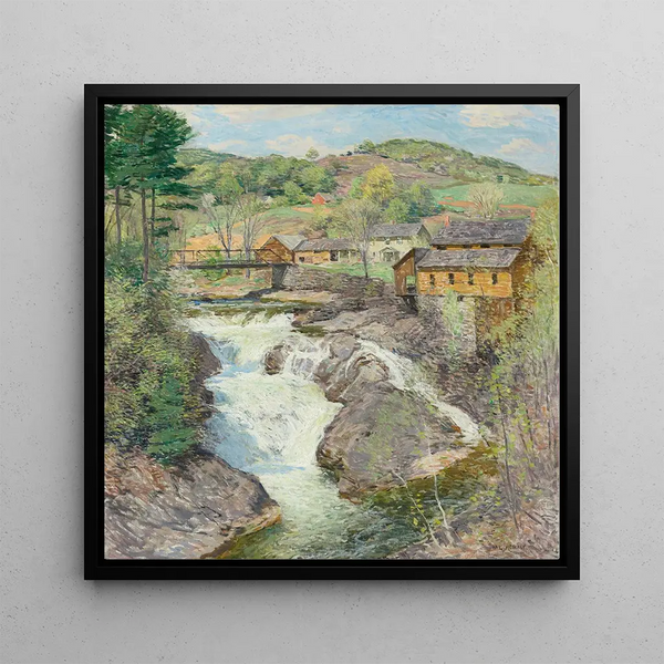 Les Chutes - Willard Leroy Metcalf — framed artwork on a wall