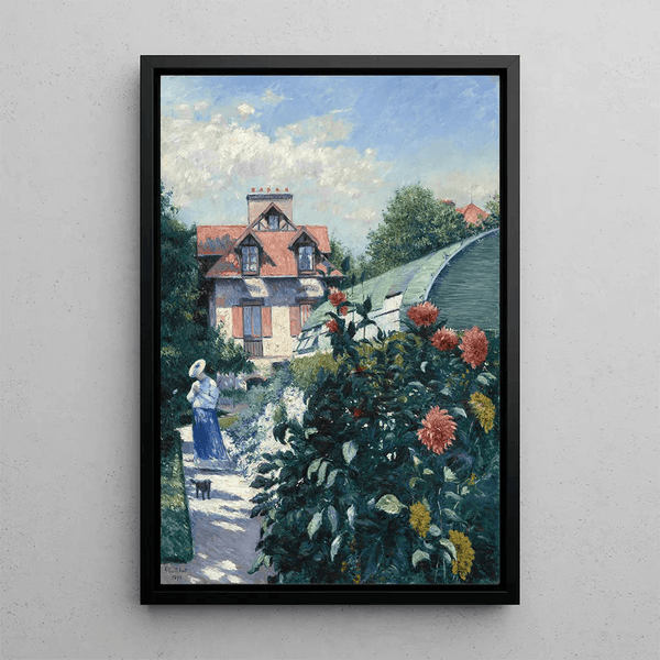 Reproduction of the painting of Les Dahlias, garden at Petit Gennevilliers - Gustave Caillebotte
