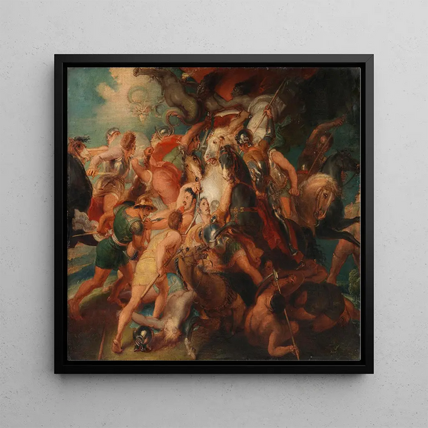 Les Horreurs de la guerre - Esquisse pour la fresque de Burghley House - Thomas Stothard — framed artwork on a wall