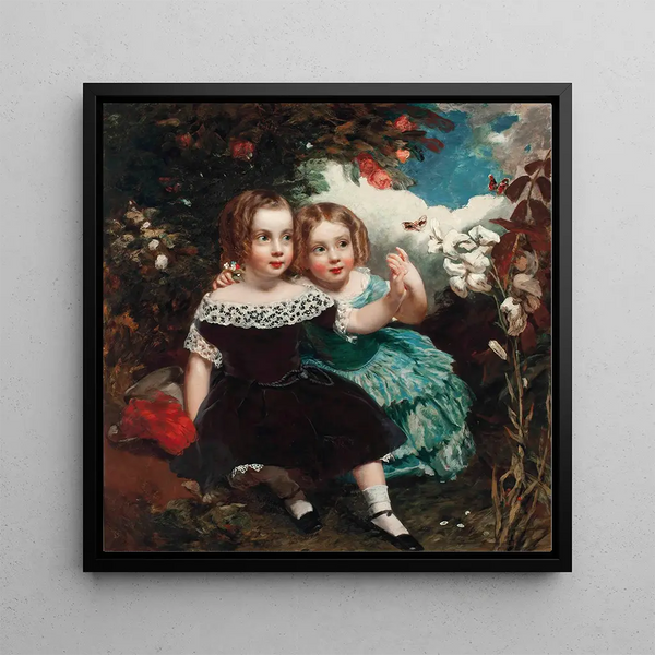 Les Jeunes Lépidoptéristes - James Sant — framed artwork on a wall