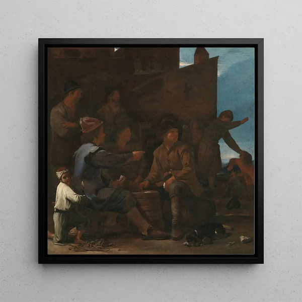 Les Joueurs de cartes - Michael Sweerts — framed artwork on a wall