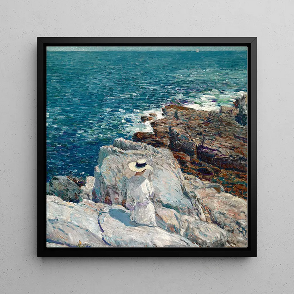 Les Ledges du Sud, Appledore - Childe Hassam — framed artwork on a wall