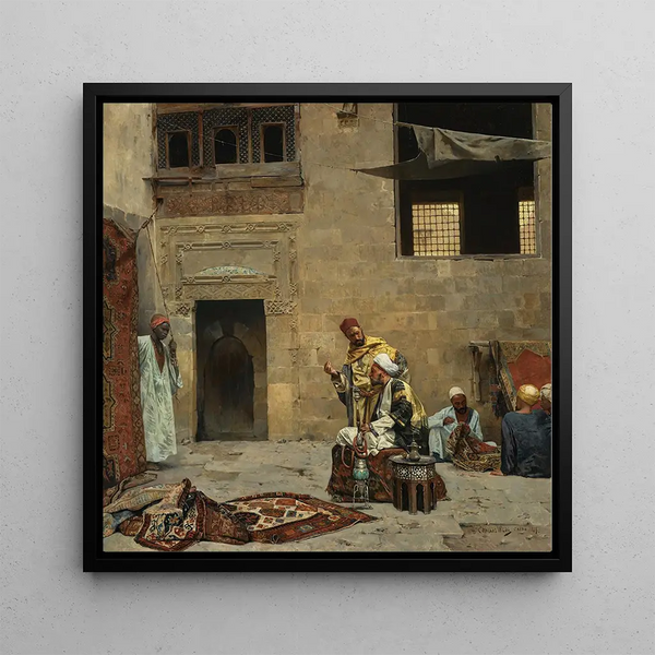 Les Marchands de Tapis - Charles Wilda — framed artwork on a wall