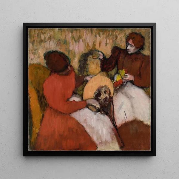 Les Modistes - Edgar Degas — framed artwork on a wall