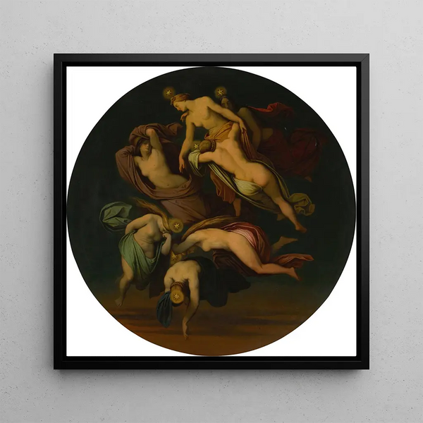 Les Pléiades - Moritz von Schwind — framed artwork on a wall