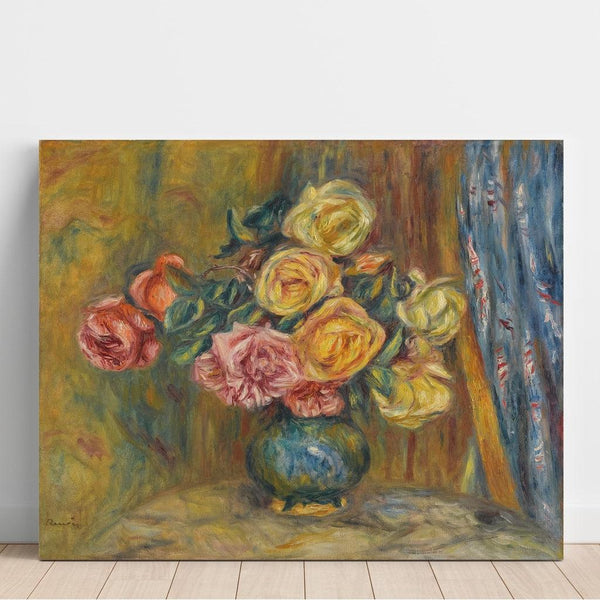 Reproduction of the painting Les Roses au Rideau Bleu - Pierre-Auguste Renoir