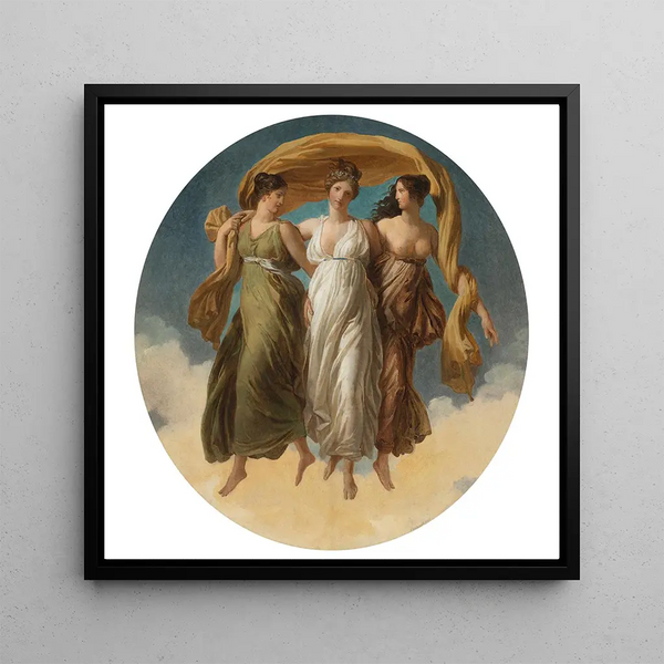 Les Trois Grâces - Alexandre Evariste Fragonard — framed artwork on a wall