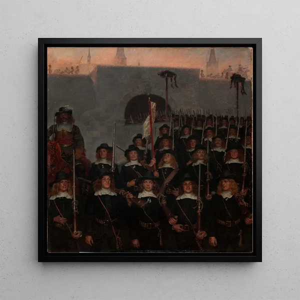 The students go to defend Copenhagen in 1658 - Kristian Zahrtmann — framed artwork on a wall