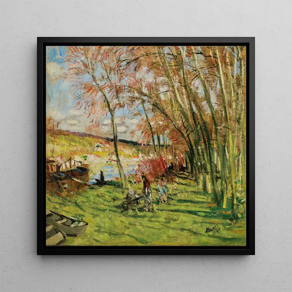 Les grands peupliers - Pierre Eugène Montézin — framed artwork on a wall