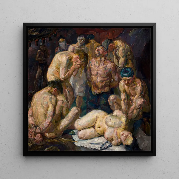 Les prisonniers - Max Beckmann — framed artwork on a wall