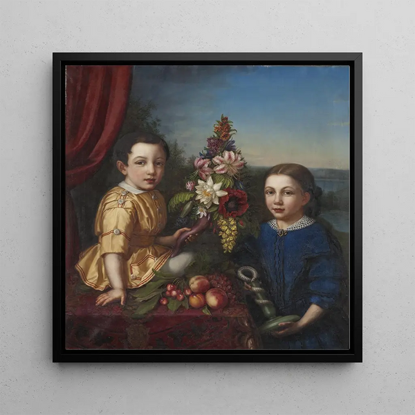 Les sœurs Henrietta Fredrika von Arbin 1852-1880 and Axel Otto Fredrik von Arbin - Sofia Adlersparre — framed artwork on a wall