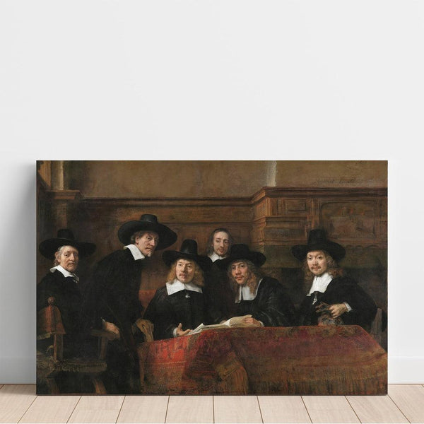 Reproduction of the painting Les syndics de la guilde des drapiers - Rembrandt van Rijn