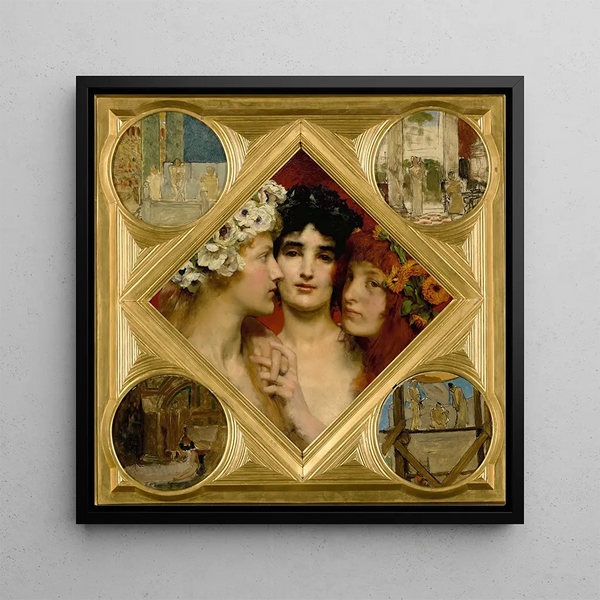 Les trois grâces - Lawrence Alma-Tadema — framed artwork on a wall