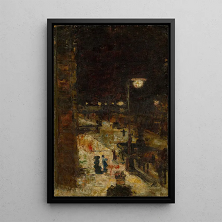 Lesser Ury - Berliner Strae bei Nacht.webp