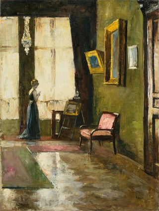 Lesser Ury - Dame am Fenster vor Staffelei.webp