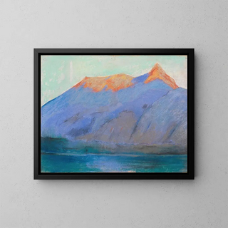 Lake Garda with view of Monte Baldo - Lesser Ury — framed artwork on a wall