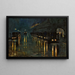 the aerial metro station Blowstraße at night - Lesser Ury — framed artwork on a wall