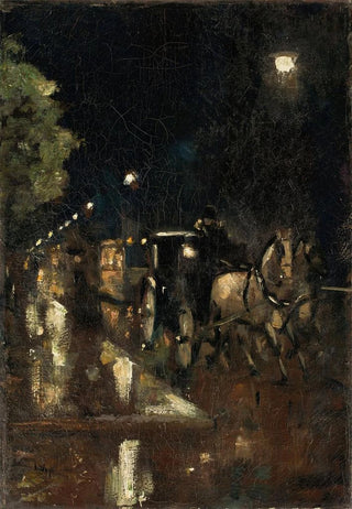 Lesser Ury - Strae bei Nacht im Regen Berlin.webp