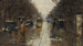 Street scene painting under the rain in Berlin - Lesser Ury — artwork view