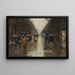 Street scene painting under the rain in Berlin - Lesser Ury — framed artwork on a wall