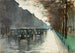 Under the linden trees with carriages in the rain - Lesser Ury — artwork view