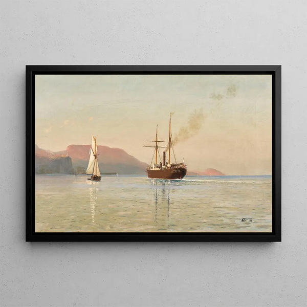 Approche de la côte sud de la Crimée - Lev Felixovich Lagorio — framed artwork on a wall