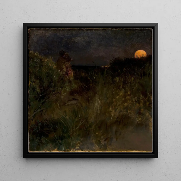 Lever de lune sur les dunes - Eilif Peterssen — framed artwork on a wall