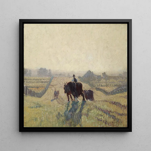 Lever de soleil gelé - Elioth Gruner — framed artwork on a wall
