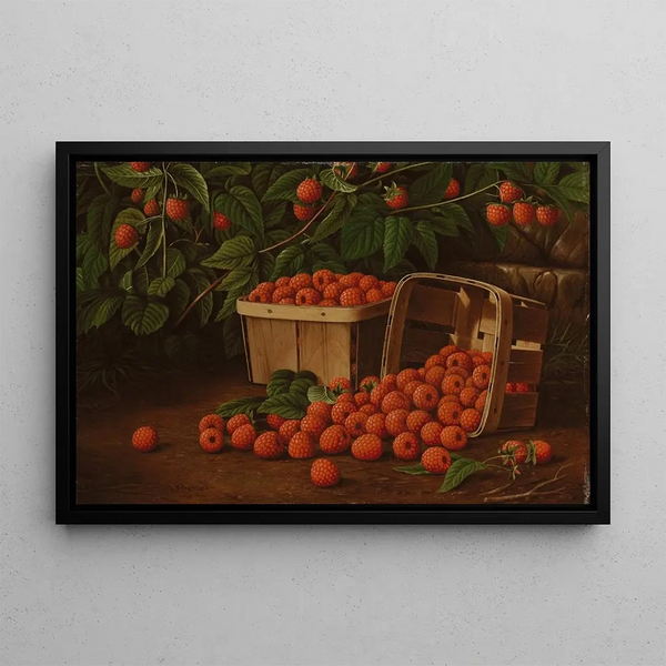 Framboises dans un panier - Levi Wells Prentice — framed artwork on a wall
