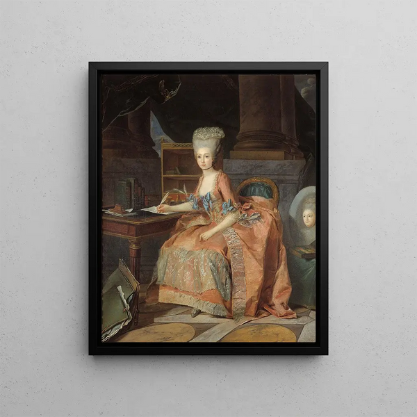 Portrait Painting Presumed of Marie-Thérèse of Savoy, Countess of Artois - Li Louis Prince Salbreux — framed artwork on a wall