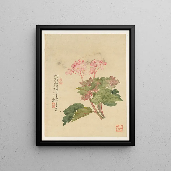 Flower Painting Pl09 - Liang Yuwei — framed artwork on a wall