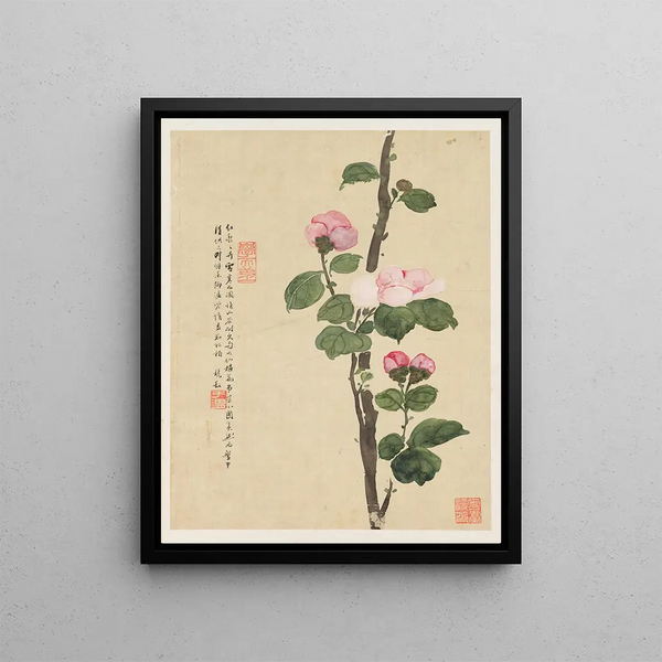 Flower Painting Pl11 - Liang Yuwei — framed artwork on a wall