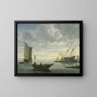 Calfatage d'un navire - Lieve Pietersz Verschuier — framed artwork on a wall