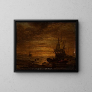 Marine Painting - Lieve Verschuier — framed artwork on a wall