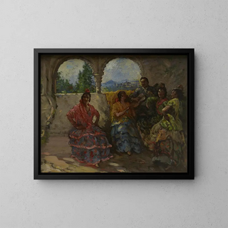 Dancers andalous - Lillian Mathilde Genth — framed artwork on a wall