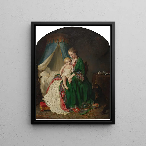 This little pig went to the market - Lilly Martin Spencer — framed artwork on a wall