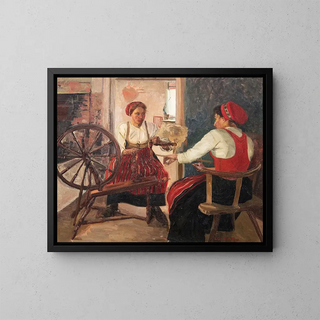 Les fileuses - Lilly Segerdahl — framed artwork on a wall