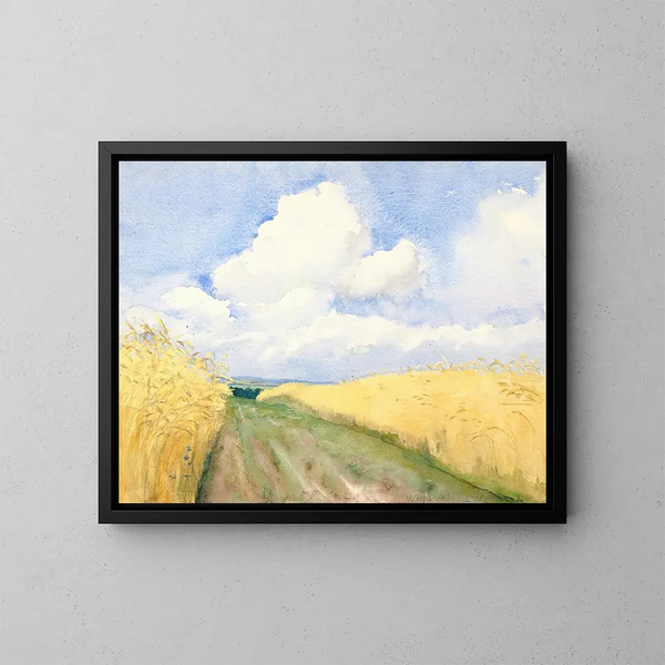 Landscape Painting of Worpswede - Lilly Walther — framed artwork on a wall
